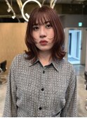 顔まわりウルフミディ×ピンクブラウン　【鎌田　隆雅】
