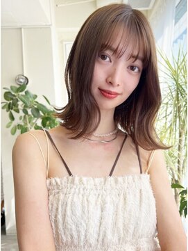 コート 表参道(Cote) 美髪レイヤーボブオリーブグレージュグレージュカラー顔まわり