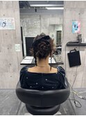 お呼ばれアレンジ ヘアセット カチモリ