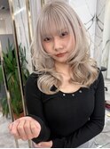 韓国レイヤー/レイヤーカット/ミルクティベージュ/ケアブリーチ