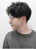 メンズカットセンターパートツーブロックマッシュショート0706