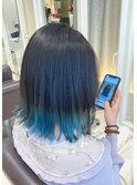 裾カラー×スカイブルー
