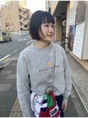 顔周りレイヤー×ミニボブ