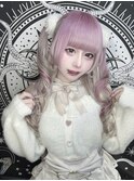 ホワイト×ピンク　派手髪　地雷系