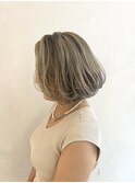 小森谷,切りっぱなしボブ,美髪ハイライトバレイヤージュg91