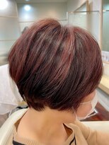 ポノ(Pono) 白髪ぼかしハイライト大人ショートカット丸みショート白髪染め