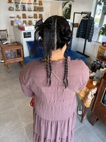 O 技アリアレンジツインお団子三つ編みお呼ばれイベント10代20代