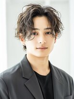 メンズイケメンパラダイス(Men'sイケメンパラダイス)&nbsp;Men'sカットセンターパートフェザーパーマ/ビジネス眉毛