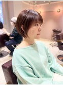 *滝田*小顔似合わせフェザーショートボブ吉祥寺ココアブラウン