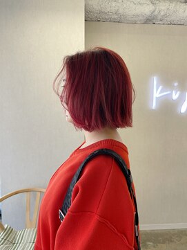 キジ(kiji) ボブ/赤髪/ショートボブ/横顔〔久屋/丸の内/久屋大通/高岳/栄〕