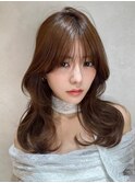 簡単スタイリングヘアセンターパートゆるふわロングハイレイヤー