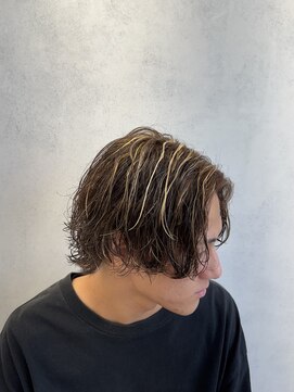 ルースト 西院店(ROOST) ブラウン金メッシュサーフカール