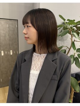 ジアン バイ ミルボン NU茶屋町+(GIEN by milbon) ミディアムボブ/ロブ/くびれボブ/顔まわり/吉岡美音