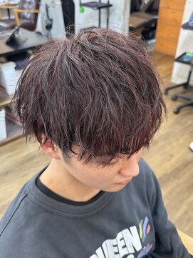 リドルヘアー 石井町店(Riddle HAIR) コントラストワインレッドハイライトカラー