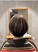 髪質改善ショートボブ小顔カットデザインカラーブリーチ