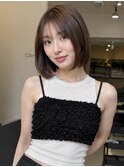 大人可愛い顔まわりレイヤーボブ/タッセルボブ/切りっぱなしボブ
