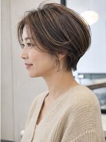 ウィールール 手稲店(WE RULE) 30代・40代 大人上品ハイライトショート×艶感カラー