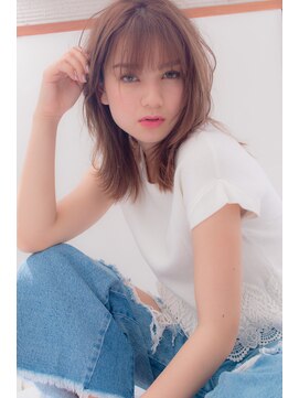 ヘアメイク パッセージノエ 浜田山店(Passage noe) ラフストレートひし形シルエットグレージュ