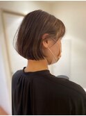 大人かわいいマロンブラウン 耳かけボブ/30代40代50代
