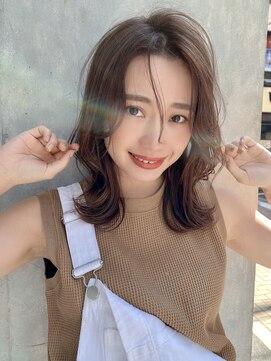 サングース(Sungoose) 韓国風ミディ＃マロンベージュAラインボブ