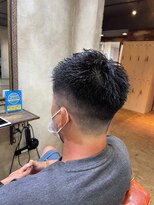 爽やかツーブロック刈り上げ束感アップバング
