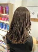 【ANNEXハザマ】透明感カーキグレージュ×ニュアンスミディ