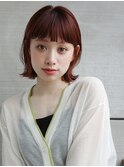 ○ピンクアッシュ前髪パーマミニボブ黒髪ショート4