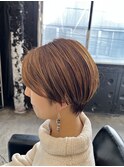 ★デザインカラー/レイヤーカット/ウェットヘアオリーブベージュ