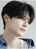 センターパートカルマヘアニュアンスパーマアップバング韓国