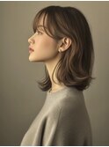 ☆オリーブグレーココアベージュ小顔クラゲヘアー/黒髪/髪質改善