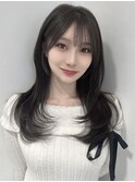 韓国ヘア シースルーレイヤー ワンカールミディアムレイヤー