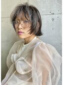 シースルーバング☆マロンベージュ☆切りっぱなし☆レイヤーボブ