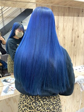 ヌープヘアーアイス(NUUP.hair ici) 水光カラー◎ネイビーブルー×ブリーチ透明感レイヤー