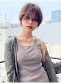 30代40代50代大人ショート髪型丸顔前髪あり似合わせ【安野】