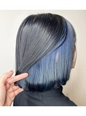 ネイビーブルーのインナーカラー