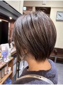 ハイライト/白髪ぼかし/ショート/30代/40代