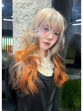 ヌル 原宿店(Null) オーダーメイド/ブリーチデザインカラー/ルーツカラー/姫ウルフ