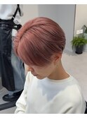 ピンクベージュミルクティーベージュセンターパート