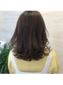 ≪ツヤと柔らかさ抜群ミディアムレイヤー♪≫オリーブグレージュ