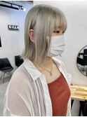 トリプルカラーダブルカラーハイトーンホワイトベージュボブ◎