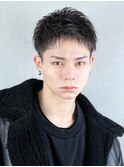スパイキーショート　ソフトツイストパーマ　アップバング
