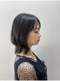 ミディアムレイヤーストレートアイロンセットウルフカット風