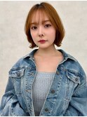 グレーベージュ/斜めバング/フレンチガーリー/ネイビー[笹塚]