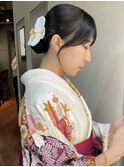 xヘアセット/イメチェン/ホワイトブロンド/外ハネボブ/美髪/