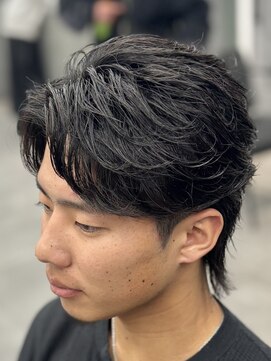 オーバルバイアピッシュ(OVARL by apish) フェザーパーマ/フェザーウルフ/メンズウルフ/メンズパーマ