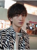 ラウンドマッシュシースルーフェザーショートウルフ