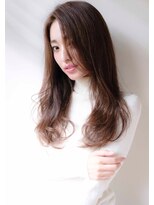 ヘアデザイン ソラ(Sola)&nbsp;大人上品毛先ウェーブロング×斜めバング×ふんわりブラウン