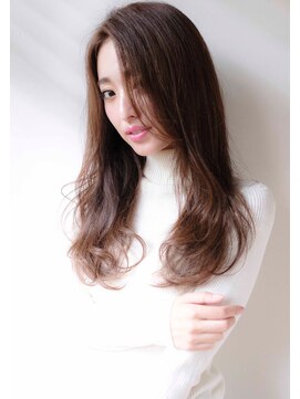 ヘアデザイン ソラ(Sola) 大人上品毛先ウェーブロング×斜めバング×ふんわりブラウン