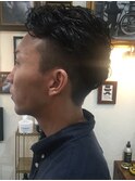 パーマ/ツーブロック×サイドパートスタイル