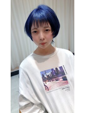 ネイロ 錦糸町(NeiRo) エアリーミディショートパーマ黒髪カタログホワイトアッシュ